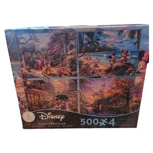 Mickey Mouse, Snow White, Pocahontas THOMAS Kinkade 4 500 pc PUZZLE Disney